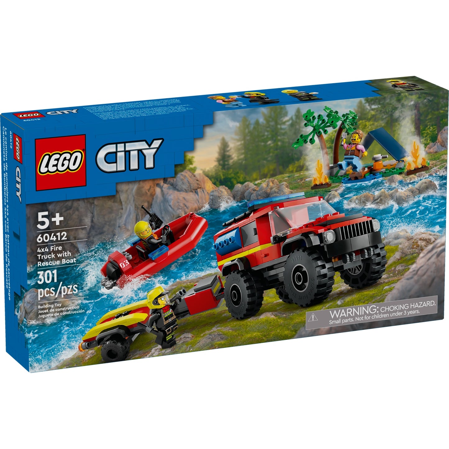 60412 4x4 Fire Truck with Rescue Boat