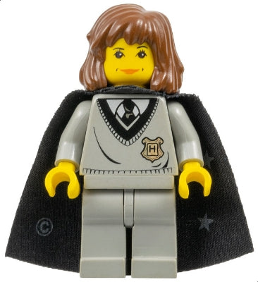 hp003 Hermione Granger - Hogwarts Torso, Light Gray Legs, Black Cape with Stars