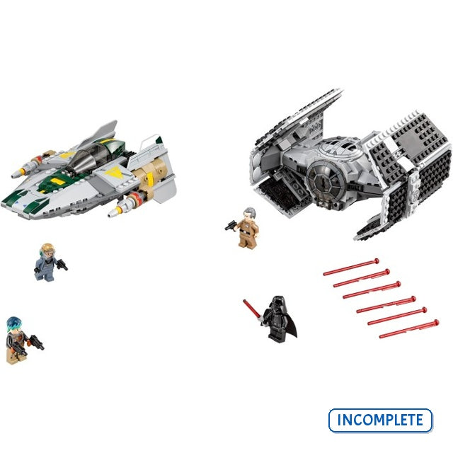 75150 Vader's TIE Advanced Vs. A-WING Starfighter (Incomplete Pre-Owned, Read Details)