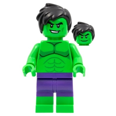 sh0798 Hulk - Minifigure, Dark Purple Pants, Short Tousled Hair