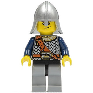 cas417 Fantasy Era - Crown Knight Scale Mail with Chest Strap, Helmet with Neck Protector, Crooked Smile