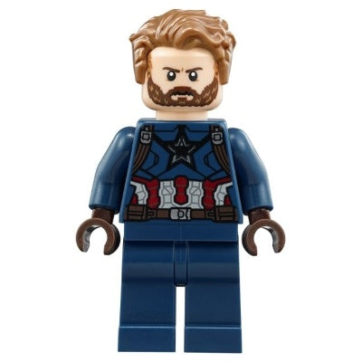 sh0495 Captain America - Dark Blue Suit, Dark Brown Hands, Hair