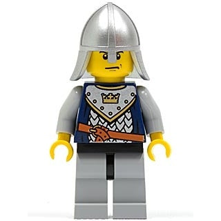 cas337 Fantasy Era - Crown Knight Scale Mail with Crown, Helmet with Neck Protector, Scowl