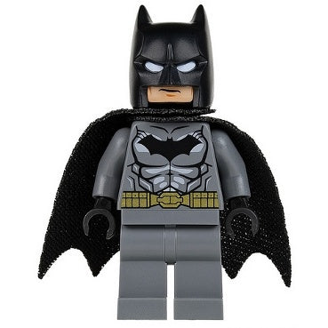 sh0151 Batman - Dark Bluish Gray Suit, Gold Belt, Black Hands, Spongy Cape