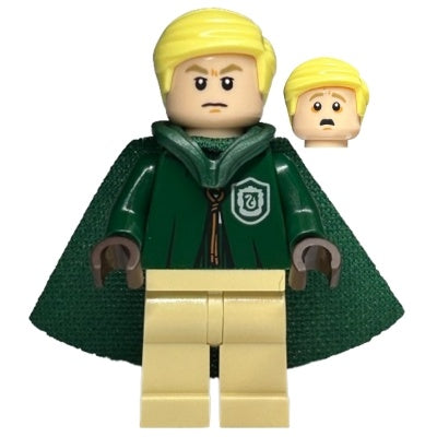 hp430 Draco Malfoy - Dark Green Slytherin Quidditch Uniform with Hood and Cape