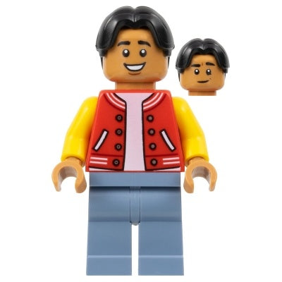sh0893 Ned Leeds - Red and Yellow Letter Jacket, Sand Blue Legs