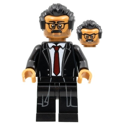 sh0787 Lt. James Gordon, Black Hair, Black Suit, Dark Red TIE