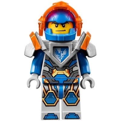 nex093 Clay Moorington - Blue Helmet, Trans-Neon Orange Visor, Flat Silver Armor