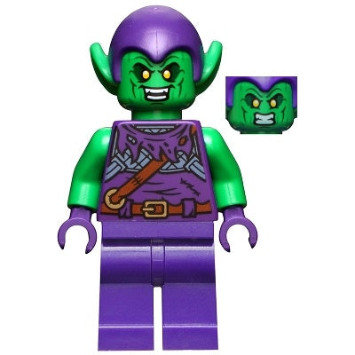 sh0813 Green Goblin - Bright Green Skin, Dark Purple Outfit, Small Yellow Eyes, Plain Legs