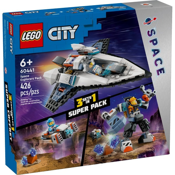 60441 City Bundle Pack, 3 Sets in 1 Super Pack (Sets 30663, 60428, and 60430) - Space Explorers Pack (Retired New-In-Box)