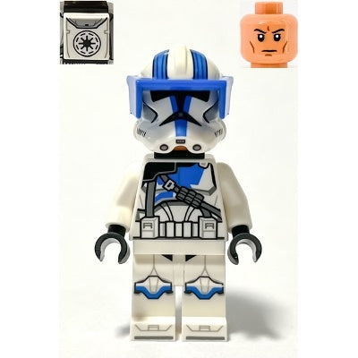 sw1247 Clone Heavy Trooper, 501st Legion (Phase 2) - White Arms, Blue Visor, Backpack, Nougat Head, Helmet with Holes