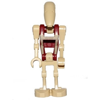 sw0600 Security Battle Droid - Dark Red Torso with Tan Insignia, Angled Arm and Straight Arm