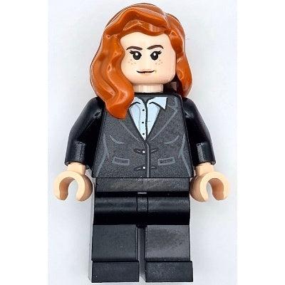 sh0926 Pepper Potts - Black Suit, Dark Orange Hair Over Shoulder