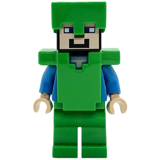 min140 Steve (Light Nougat) - Bright Green Legs, Helmet and Armor