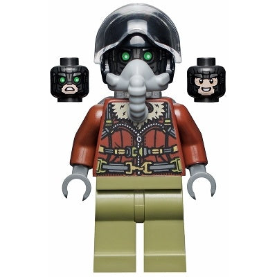sh0775 Vulture - Reddish Brown Bomber Jacket and Aviator Oxygen Mask