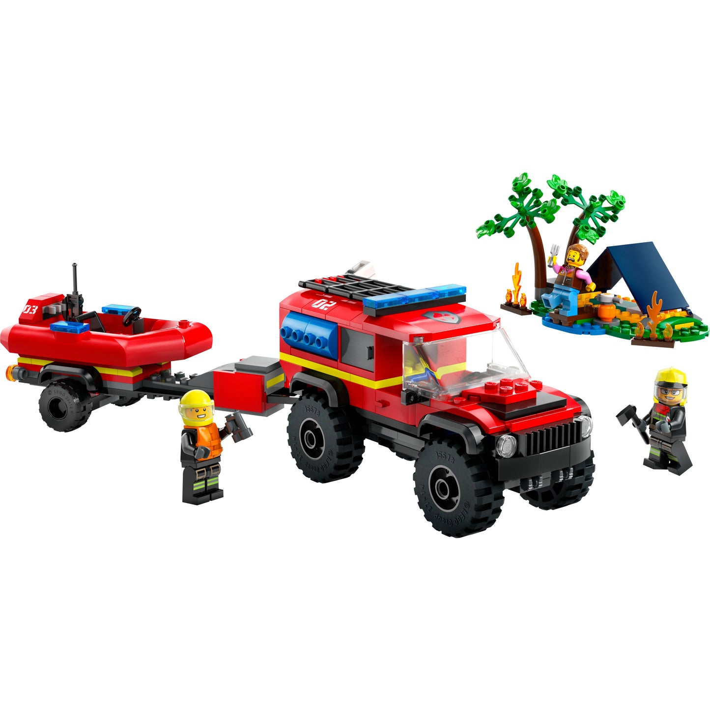 60412 4x4 Fire Truck with Rescue Boat