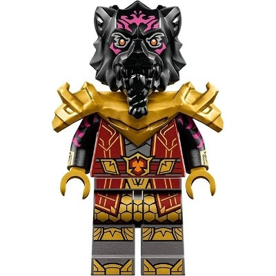 njo0812 Lord Ras - Dark Red Robe, Pearl Gold Shoulder Armor