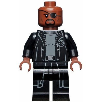 sh0585a Nick Fury - Gray Sweater and Black Trench Coat, Shirt Tail