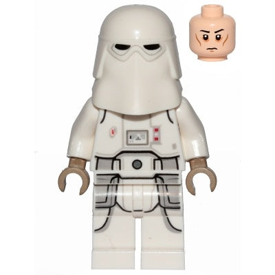 sw1103 Snowtrooper, Printed Legs, Dark Tan Hands, Cheek Lines, Frown