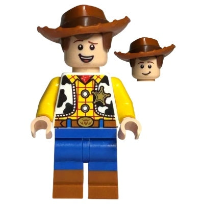 toy016 Woody - Normal Legs, Minifigure Head, Open Mouth Smile