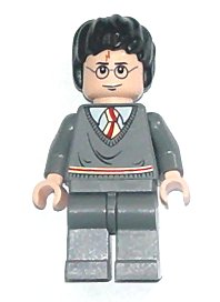hp086 Harry Potter - Gryffindor Stripe Torso, Dark Bluish Gray Legs, Eyebrows Above Glasses