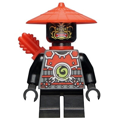 njo0072 Stone Army Scout - Yellow Face, Red Quiver, Short Legs