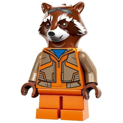 sh0858 Rocket Raccoon - Orange and Dark Tan Outfit, Reddish Brown Head
