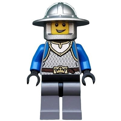 cas517 Castle - King's Knight Scale Mail, Crown Belt, Helmet with Broad Brim, Open Grin