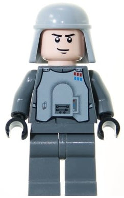 sw0261 Imperial Officer with Battle Armor (Captain/Commandant/Commander) - Dark Bluish Gray Legs, Smirk