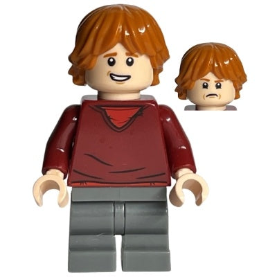 hp180 Ron Weasley - Dark Red Sweater, Dark Bluish Gray Medium Legs