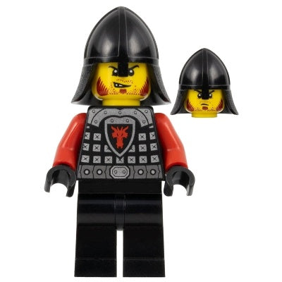 cas518a Castle - Dragon Knight Scale Mail with Dragon Shield and Shoulder Armor, Helmet with Neck Protector, Angry Scowl