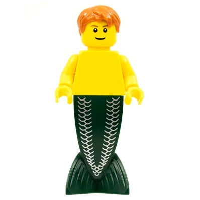 pi140b Merman - Dark Orange Hair, Reddish Brown Eyebrows