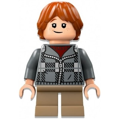 hp496 Ron Weasley - Dark Bluish Gray Plaid Jacket, Dark Tan Short Legs