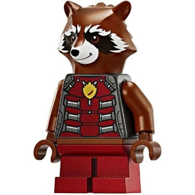 sh0936 Rocket Raccoon - Dark Red and Pearl Dark Gray Outfit, Reddish Brown Head