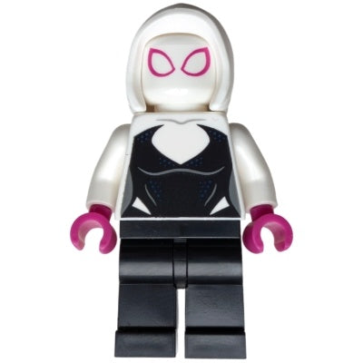 sh1030 Ghost-Spider/Spider-Gwen (Gwen Stacy) - Black Legs, White Basic Smooth Hood, Magenta Hands