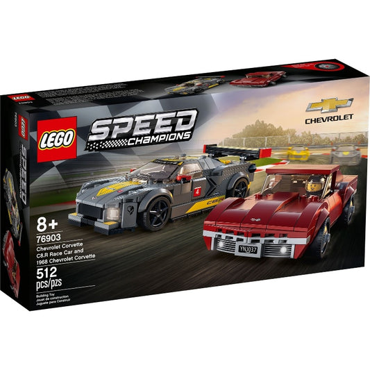 76903 Chevrolet Corvette C8.R Race Car and 1968 Chevrolet Corvette (Retired New-In-Box)