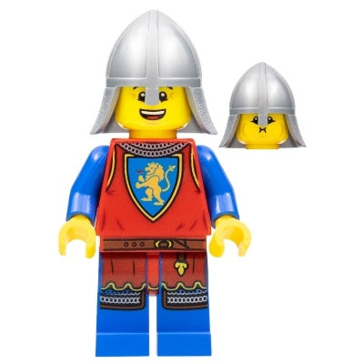 cas563 Lion Knight - Male, Flat Silver Neck Protector