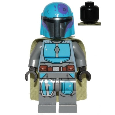 sw1080 Mandalorian Tribe Warrior - Male, Olive Green Cape, Dark Azure Helmet