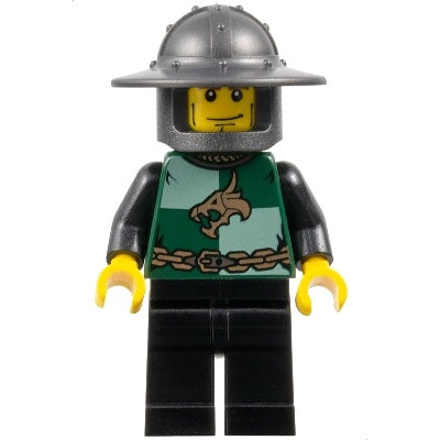 cas465 Kingdoms - Dragon Knight Quarters, Helmet with Broad Brim, Vertical Cheek Lines