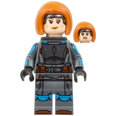 sw1287 Bo-Katan Kryze - Printed Arms, Dark Orange Hair