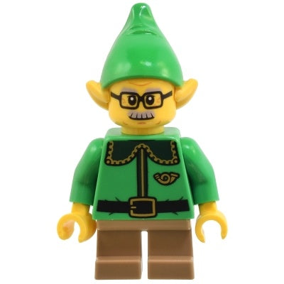 hol367 Elf - Dark Green Collar and Gold Horn, Moustache and Glasses