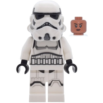 sw1464 Imperial Stormtrooper - Female, Dual Molded Helmet with Light Bluish Gray Panels on Back, Shoulder Belts, Sienna Head