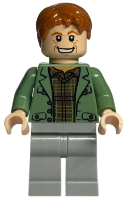 hp089 Arthur Weasley - Sand Green Open Jacket, Light Bluish Gray Legs