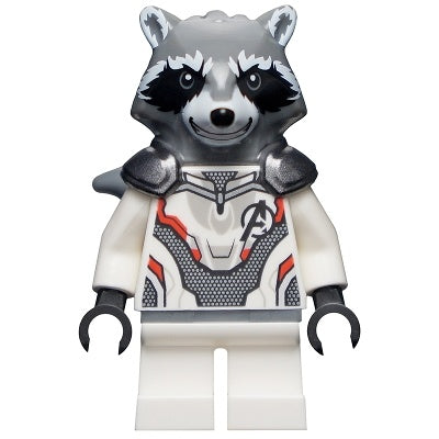 sh0569 Rocket Raccoon - White Jumpsuit, Dark Bluish Gray Head