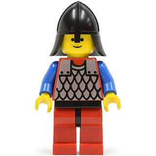 cas164 Scale Mail - Red with Blue Arms, Red Legs with Black Hips, Black Neck-Protector