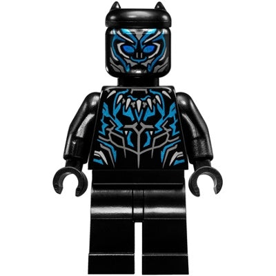 sh0478 Black Panther - Metallic Light Blue Highlights