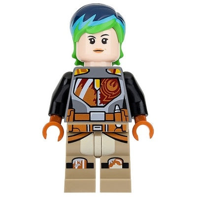 sw0742 Sabine Wren - Bright Green and Dark Blue Hair