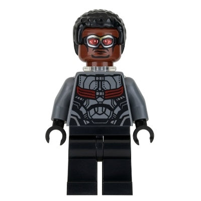 sh0503 Falcon - Dark Bluish Gray and Black Suit, Plain Legs