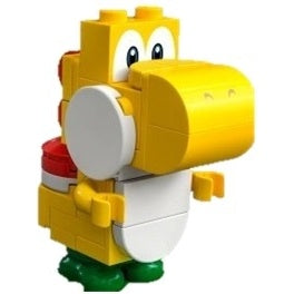 mar0111 Yellow Yoshi - White Tile, Round 1 X 2 Half on Front