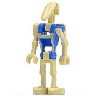 sw0360 Battle Droid Pilot - Blue Torso with Tan Insignia, Angled Arm and Straight Arm